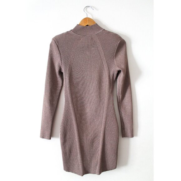 Retrofête Aislinn Dress / Medium / Metallic Satellite Knit Mini Gold Buttons - Picture 5 of 11